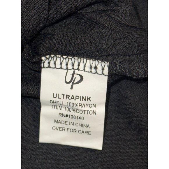 Ultrapink Black Lace Trim Blouse Size L with Tags - Picture 6 of 9